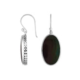 AE-6213-SHB Sterling Silver Oval Shape Earring With Black Shell Jewelry Bali Designs Inc